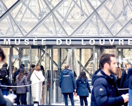 The entrance of the Louvre Pyramid, two weeks after a robbery at the Louvre in Paris, France.