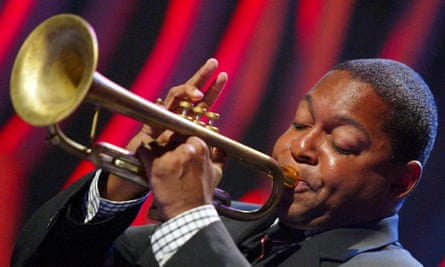 Wynton Marsalis performing with the Lincoln Center Jazz Orchestra.