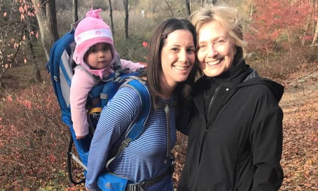 Hillary Clinton with Margot Gerster on a hike