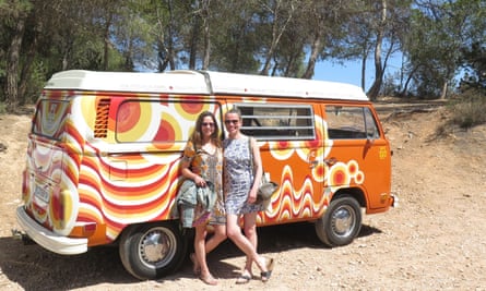 Jane and Vicky with their campervan Pucci.