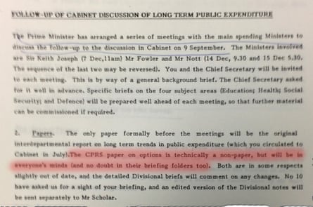 Follow up of Cabinet Discussion of Long Term Public Expenditure - Ragout