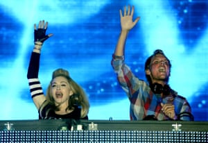 ‘I think she might have been disappointed in me for not being able to put in as much time as she wanted. A lot of things start suffering when you don’t have the energy or time to do things properly. You think you can get away with it, but the quality suffers.’ Avicii joined by Madonna at the Ultra music festival in 2012 in Miami, Florida.