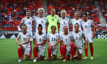The England Lionesses pose for a team photo before kick-off.
