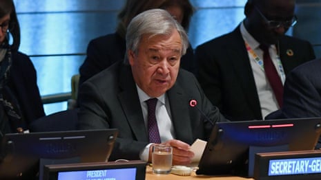 Climate crisis: UN secretary general warns ‘humanity has opened the gates of hell’ – video