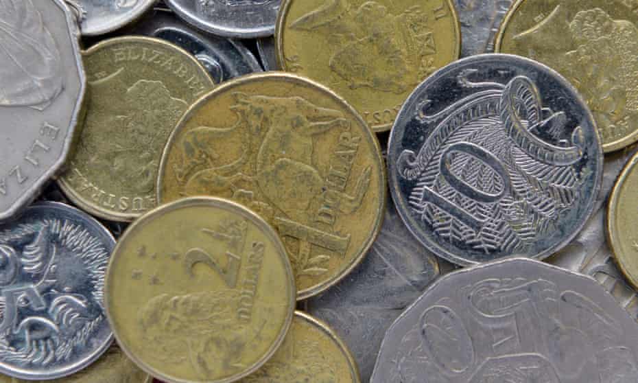 Stock image of Australian coins