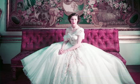 Princess Margaret in the Dior-designed tulle gown he created for her 21st birthday.