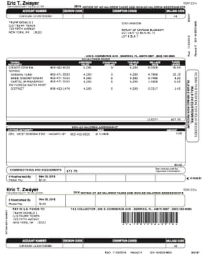 Donald Trump’s tax bill for the vacant land.