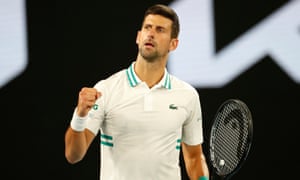 Australian OpenTennis - Australian Open - Melbourne Park, Melbourne, Australia, February 14, 2021 Serbia’s Novak Djokovic celebrates winning his fourth round match against Canada’s Milos Raonic REUTERS/Asanka Brendon Ratnayake