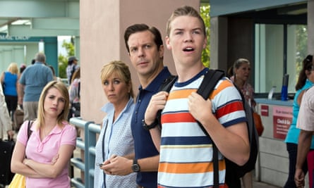 Poulter with, from left, Emma Roberts, Jennifer Aniston and Jason Sudeikis in We’re the Millers.