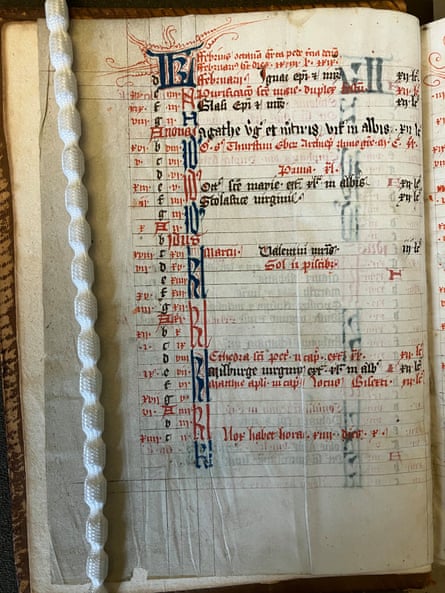 The page of the service book manuscript about St Thurstan, Archbishop of York.