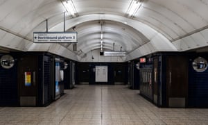Deserted Bond Street underground station in central London on Wednesday.