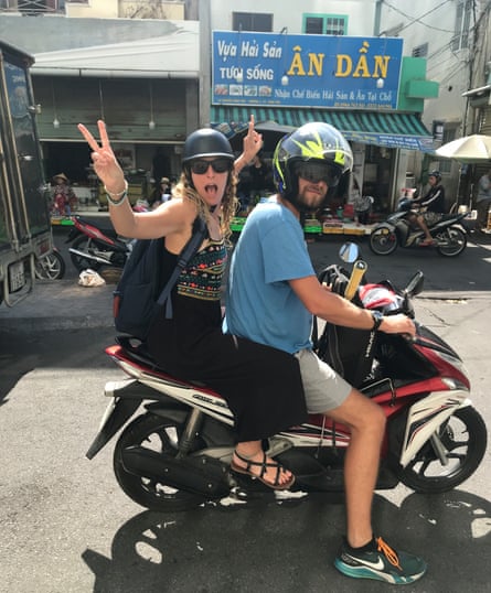 Bratt and her brother in Vũng Tàu, Vietnam