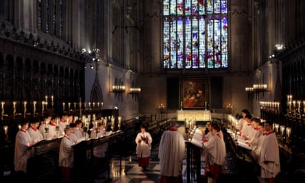 King’s College Choir rehearses for a Christmas Eve service.