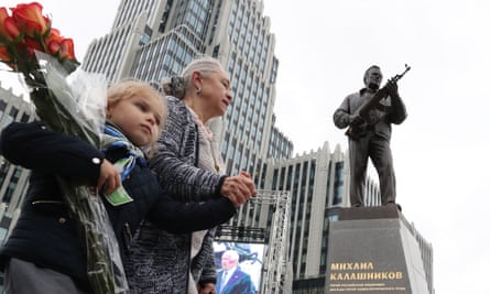 Statue of Mikhail Kalashnikov in unveiled in Moscow.