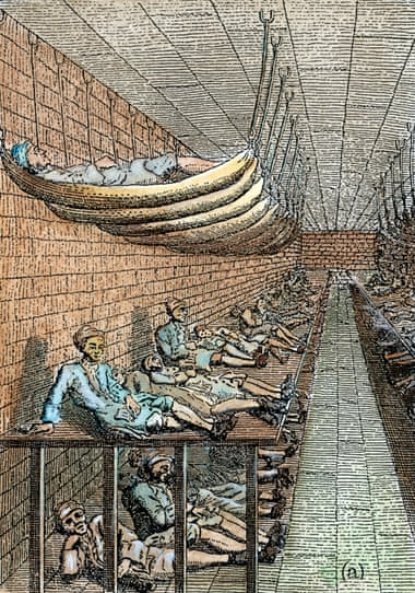 An 18th-century engraving of the sick ward in Marshalsea prison.
