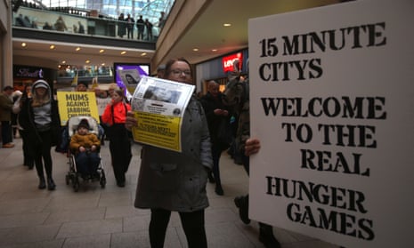 Protesters against 15-minute cities and the Covid-19 vaccination in Leeds, 11 February 2023.