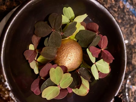 A gilded turnip at The Room.