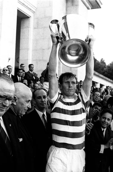 Celtic’s captain Billy McNeill lifts the European Cup in 1967.
