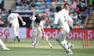 Burns grounds his bat, but he’s a fraction short.