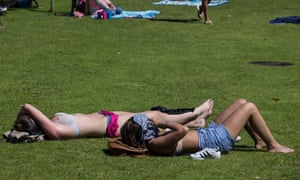 Many hit parks to catch a tan during this weekâs heatwave â with some stripping down to their underwear.
