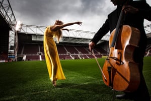 Eve Mutso performs ballet at Tynecastle to promote the festival this year.