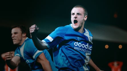 Jamie Vardy celebrates a goal