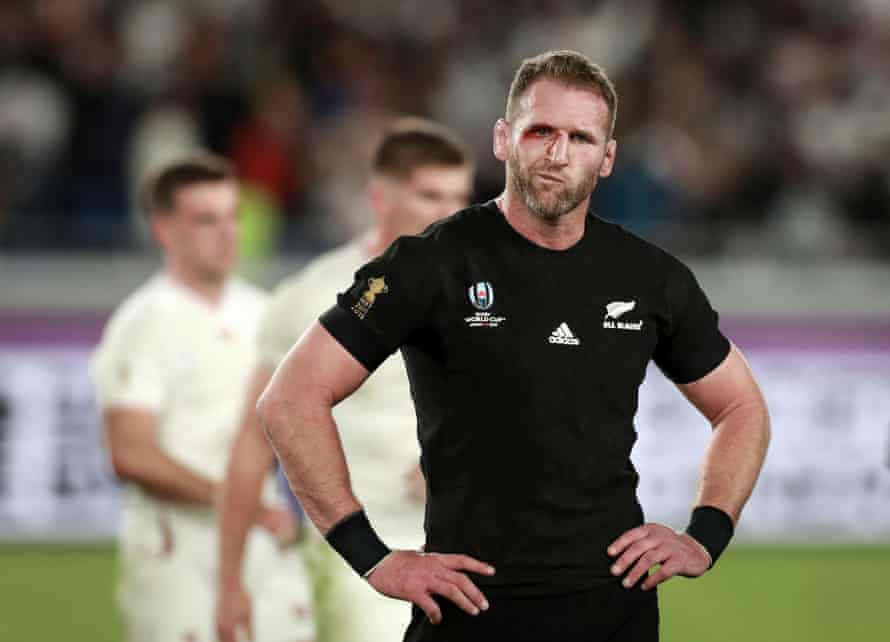New Zealand captain Kieran Read looks shell-shocked after the world champions’ semi-final defeat by England at Yokohama International Stadium.