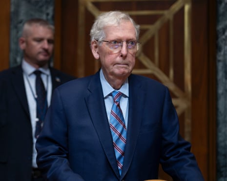 Mitch McConnell at a hearing at the Capitol on 19 May.