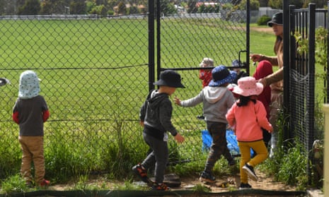Children are seen at an early childhood centre, in Harrison in Canberra
