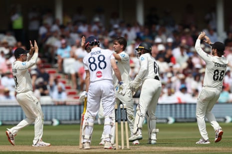 Foulkes celebrates after Brook’s dismissal