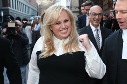 Rebel Wilson leaves the Victorian supreme court after winning her defamation case against Bauer Media on 15 June 2017.