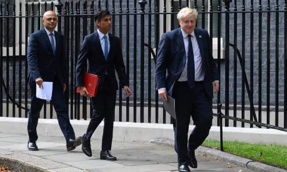 Sajid Javid, Rishi Sunak and Boris Johnson.