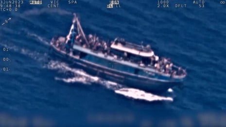 Aerial footage shows migrant ship hours before capsize in Mediterranean – video