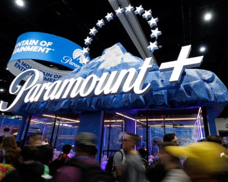 The Paramount+ booth on the convention floor of Comic-Con in San Diego on Thursday.