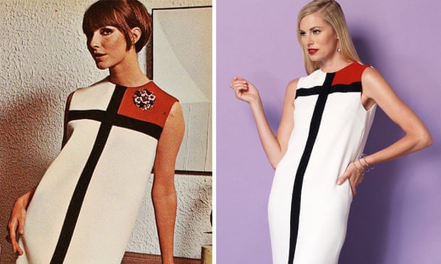 Vogue's Mondrian dress, with a modern recreation.
