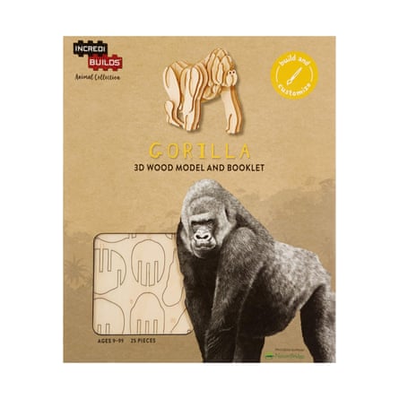 IncrediBuilds’ Wooden 3D gorilla-making kit.
