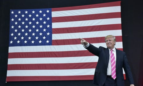 Donald Trump with the Stars and Stripes