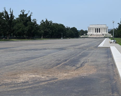 The drained reflecting pool