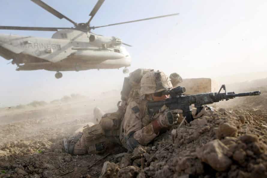 A US marine in Helmand province, Afghanistan, in 2009.