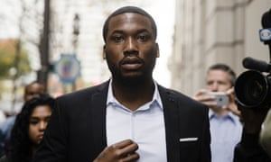 Meek Mill arrives at the criminal justice centre in Philadelphia on Monday.