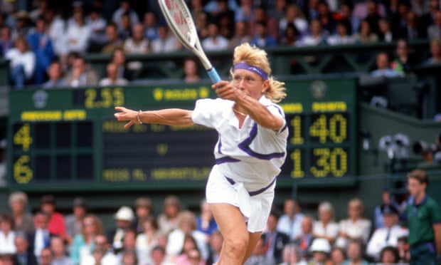 Martina Navratilova, at Wimbledon in 1990.