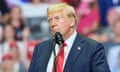 Donald Trump at a rally in Grand Rapids, Michigan, on 20 July.