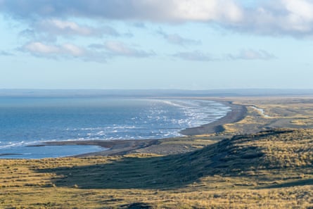 A grassy bay