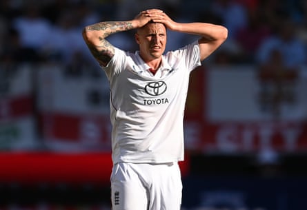 Brydon Carse during the first Ashes Test in Perth last November