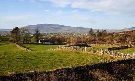 A view over the border country of County Armagh, Northern Ireland, and County Louth in the Republic (left)
