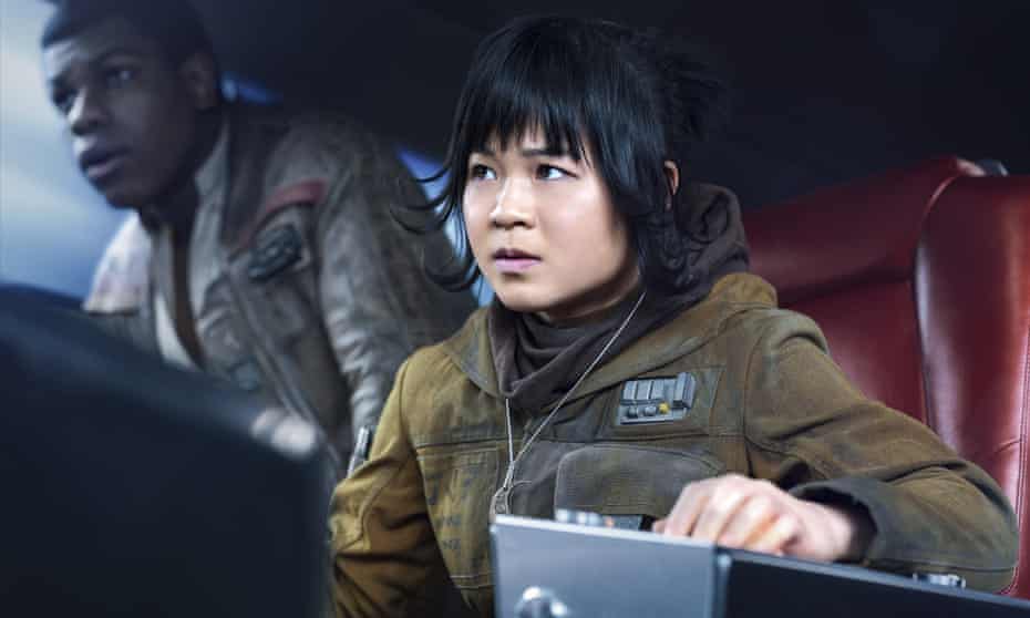 Kelly Marie Tran as Rose and John Boyega as Finn in Star Wars: The Last Jedi.