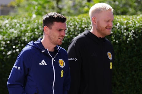 Andy Robertson will win his 98th cap for Scotland this afternoon