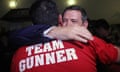 The Northern Territory’s new chief minister, Labor’s Michael Gunner,  greets party faithful at his victory party in Darwin