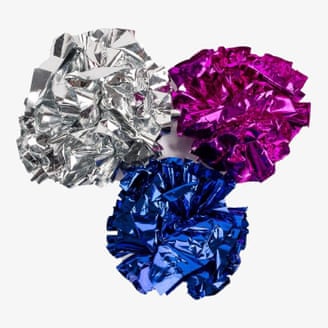 Three Pets at Home scrunchie ball toys for cats.