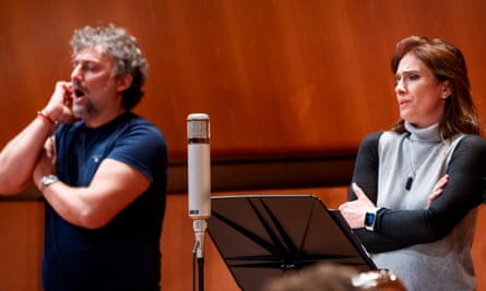 Jonas Kaufmann (Calaf) and Ermonela Jaho (Liù) during the recording of Turandot.